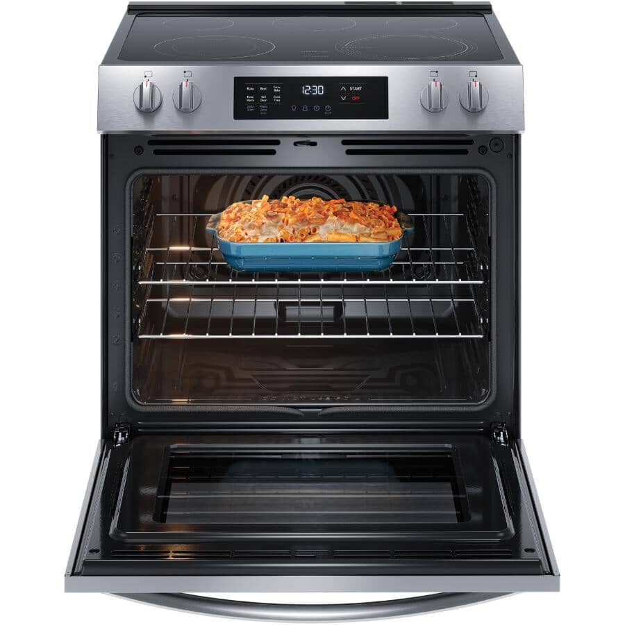 30" 5.3 cu. ft. Freestanding Smooth Top Electric Range (FCFE308CAS) - Convection + Self-Cleaning, Stainless Steel