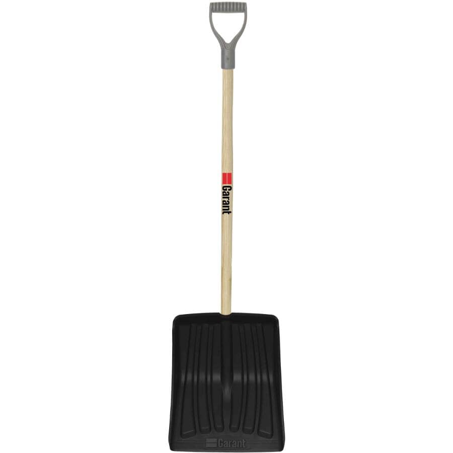 13.9" Poly Blade Snow Shovel - with Stained Ash Handle