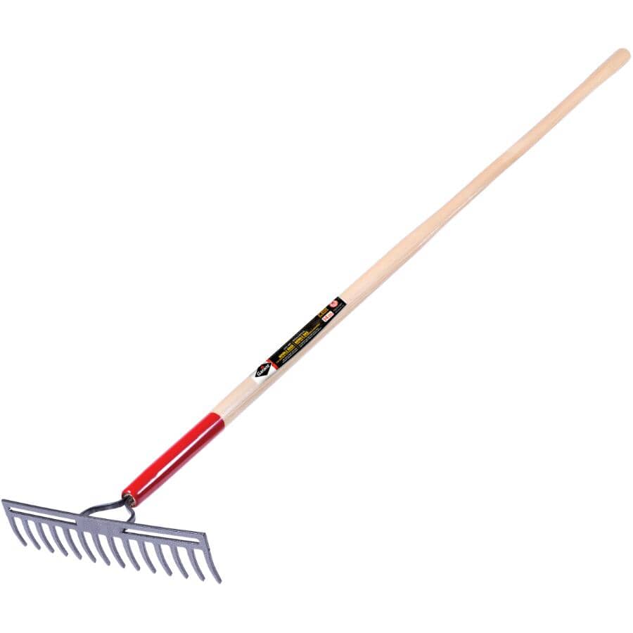 14 Tines Pro Heavy Duty Level Head Rake, with 63" Handle