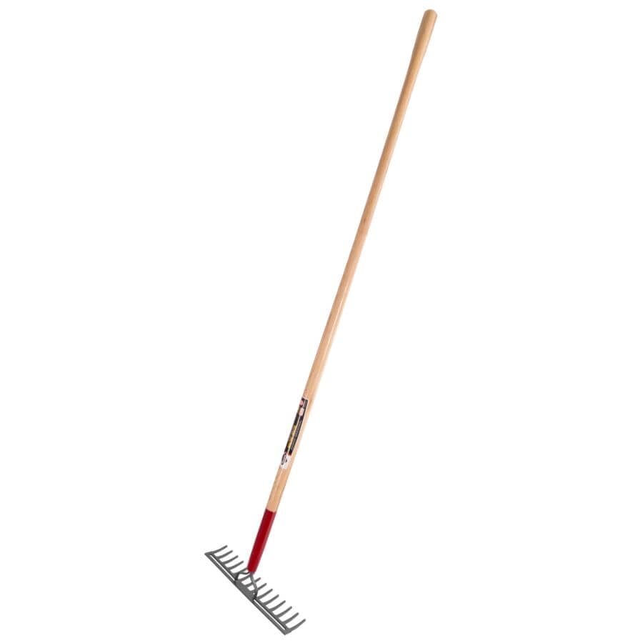 14 Tines Pro Heavy Duty Level Head Rake, with 63" Handle