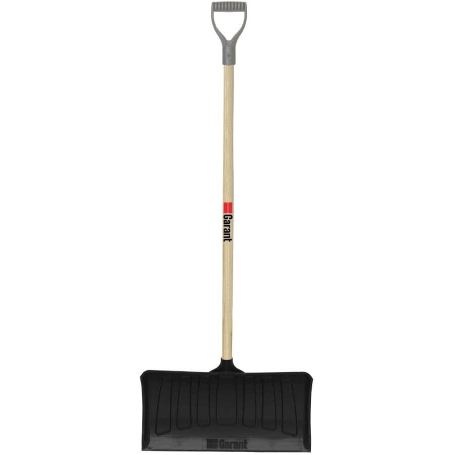 21" Poly Blade Snow Pusher - with Stained Ash Handle