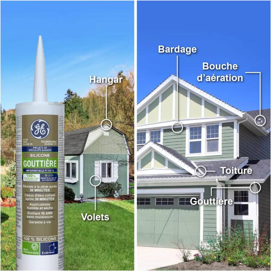 Gutter & Flashing Silicone II Sealant - Clear, 298 ml