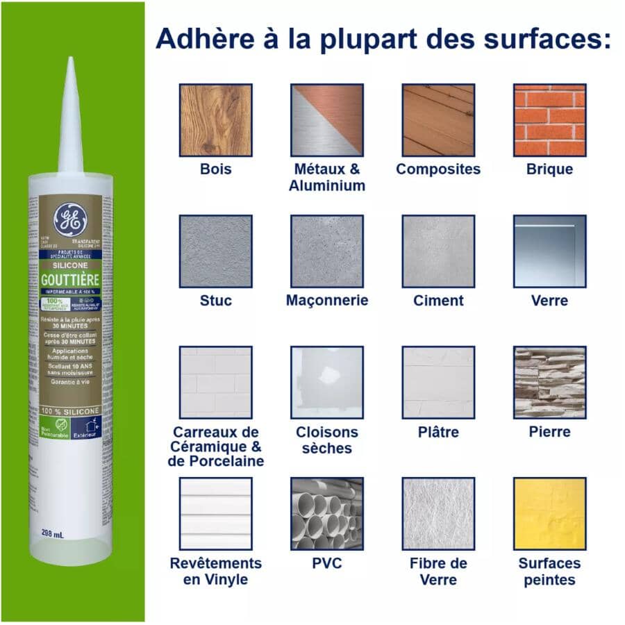 Gutter & Flashing Silicone II Sealant - Clear, 298 ml