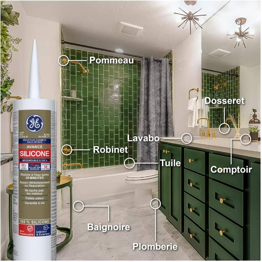 Kitchen & Bath Silicone II Sealant - Almond, 298 ml