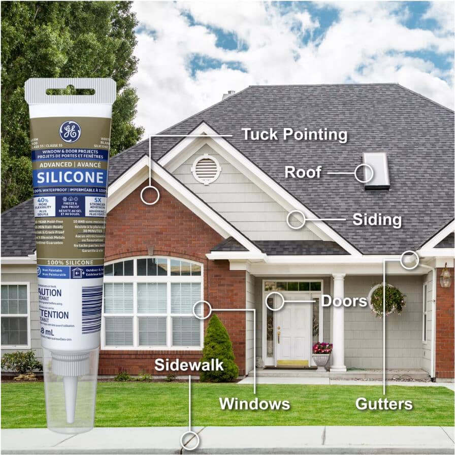 Multi Purpose Silicone II Sealant - White, 82.8 ml