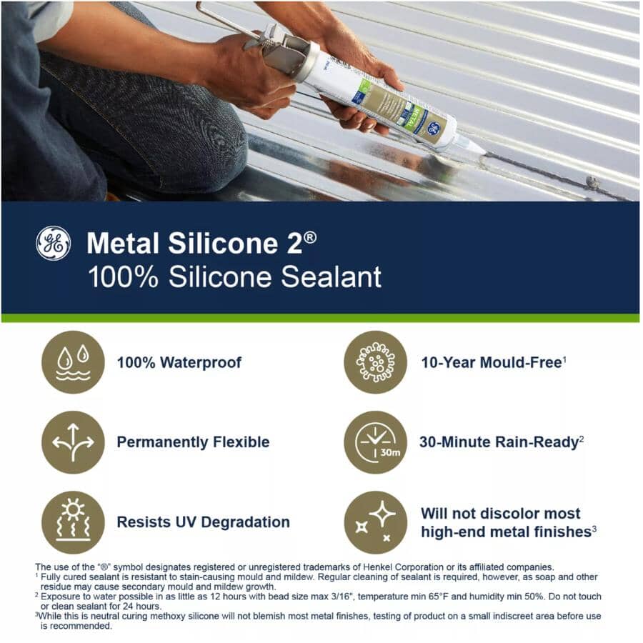 Multi Purpose Silicone II Sealant - Aluminum, 298 ml