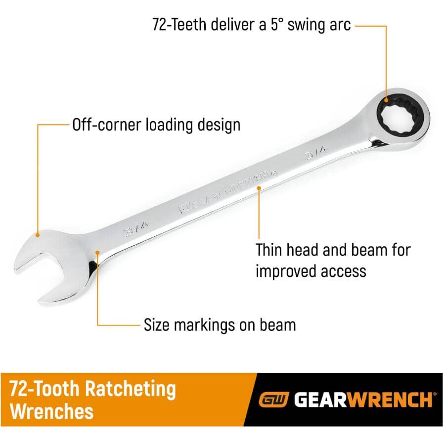 Metric & SAE Ratchet Wrench Set - 20 Piece
