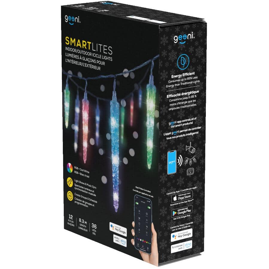 12 Icicle Smart Light Set - 36 Colour Changing LEDs