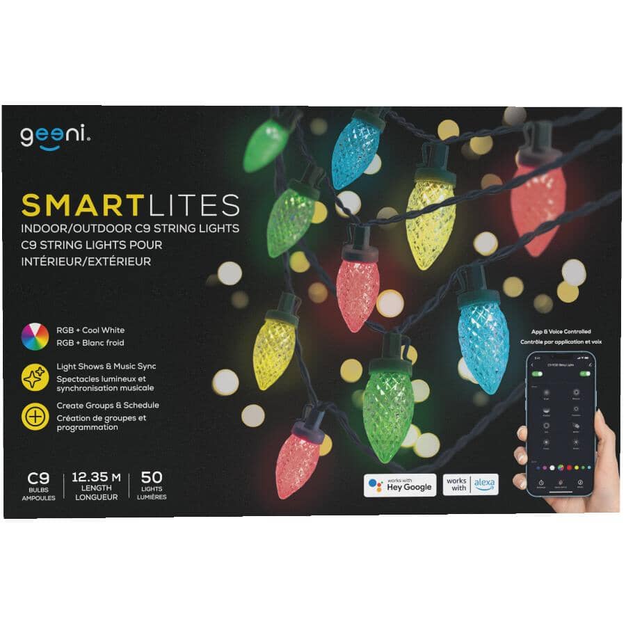 C9 Smart Light Set with Green Wire - 50 Colour Changing LEDs