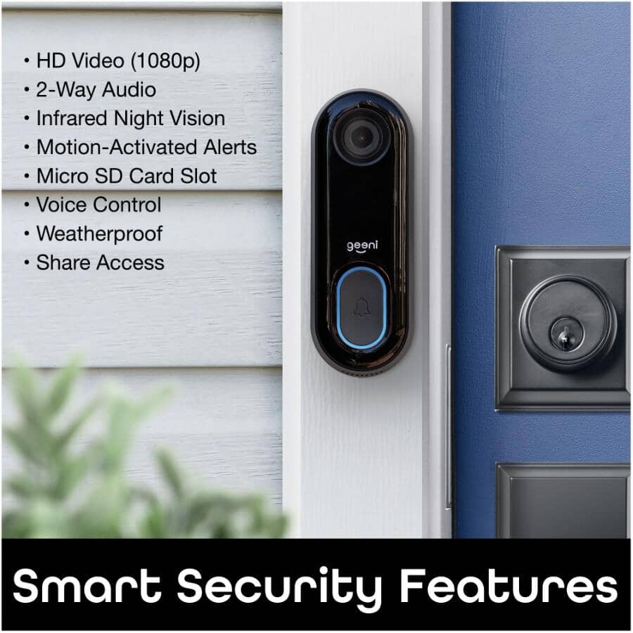HD Video Security Doorbell - with Wi-Fi, Wired