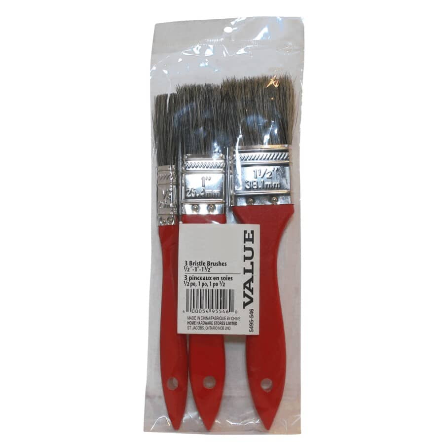 Bristle Paint Brush Set - 3 Pieces