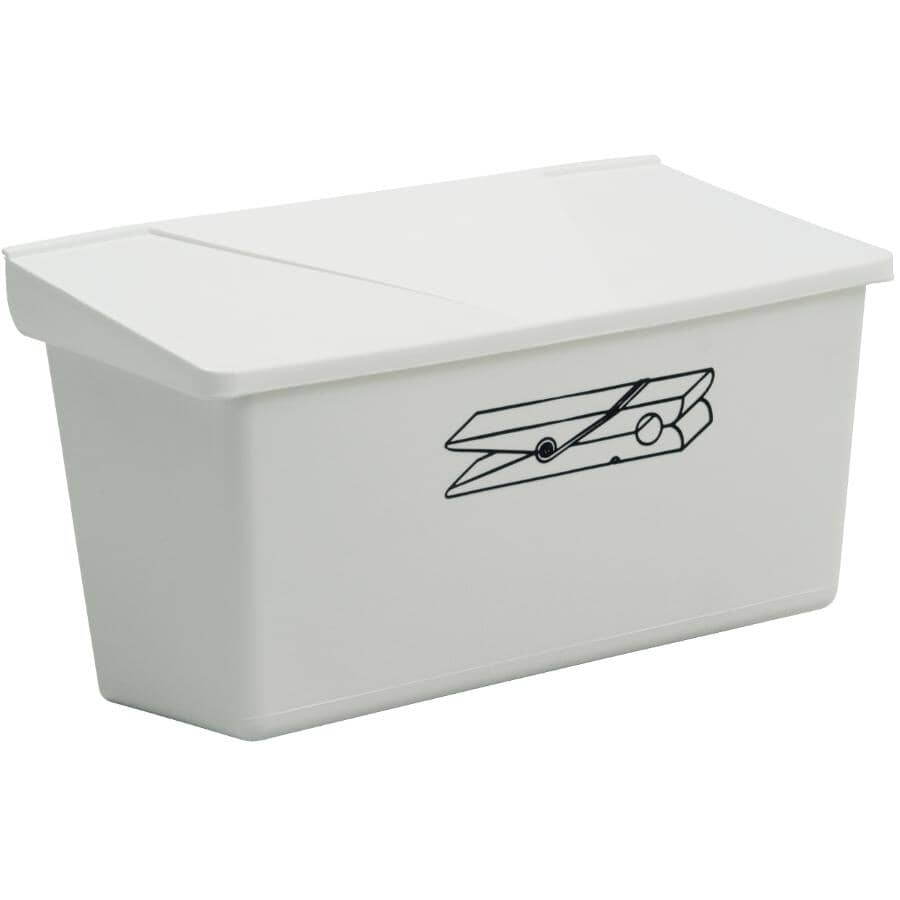 Plastic Clothespin Box - 10" x 6" x 6"