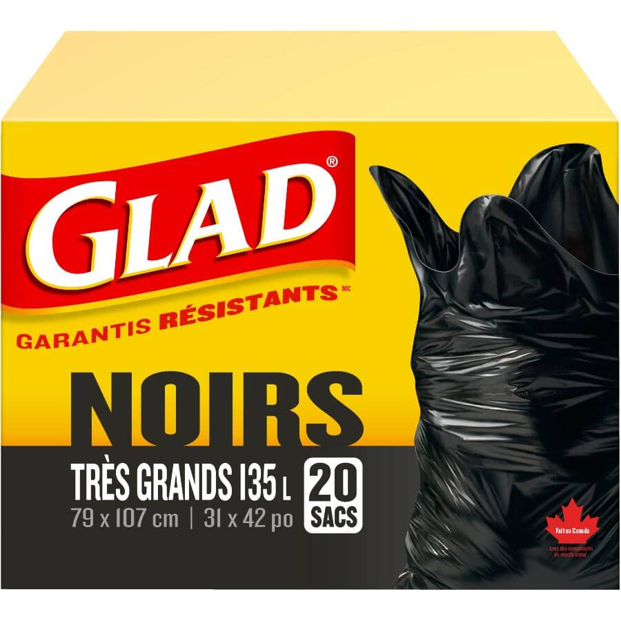 31" x 42" Extra Large Black Garbage Bags - 20 Pack