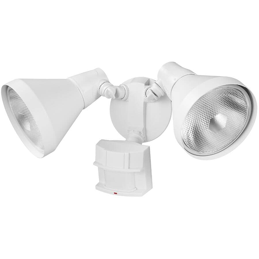 2 Light 180 Degree Motion Detector Security Light - White