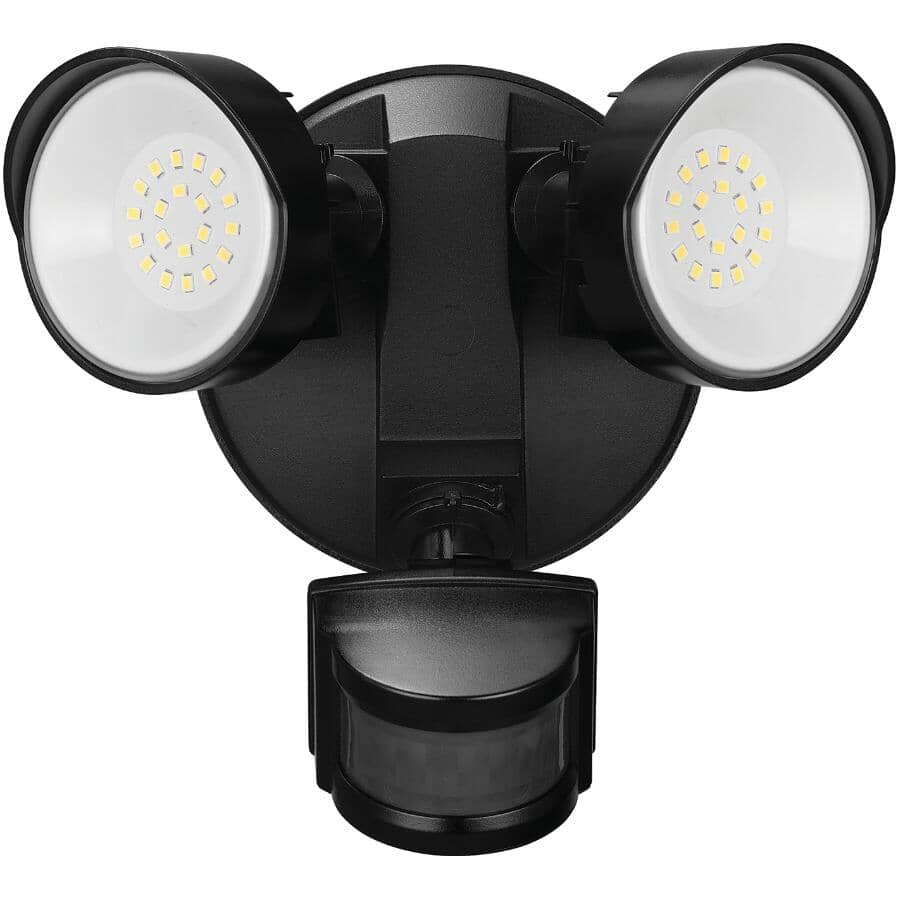 Solar Motion LED Security Light - Black, 1100 Lumens