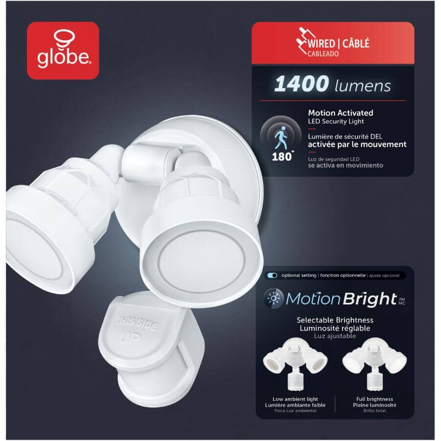 Twin Motion LED Security Light - White, 1400 Lumens