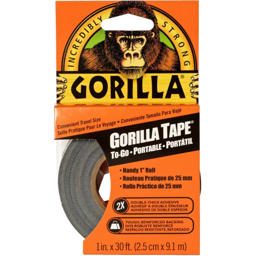 1" x 30' (2.5 cm x 9.1 m) Black Duct Tape To Go