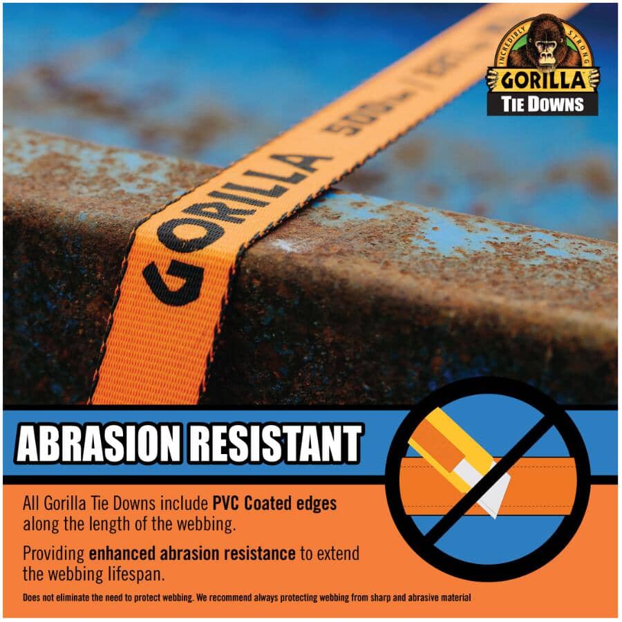 1500 lb Light Duty Ratchet Straps - 1" x 12', 4 Pack