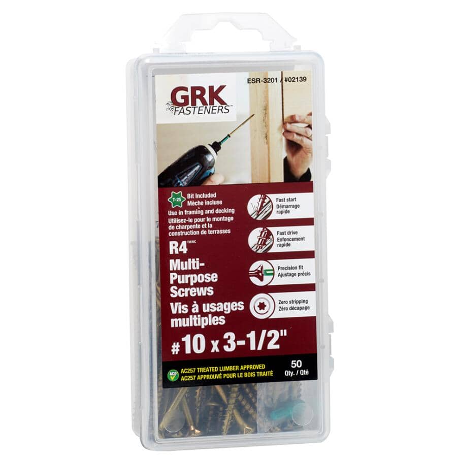 #10 x 3-1/2" Climatek Star Drive R4 Structural Wood Screws - 50 Pack