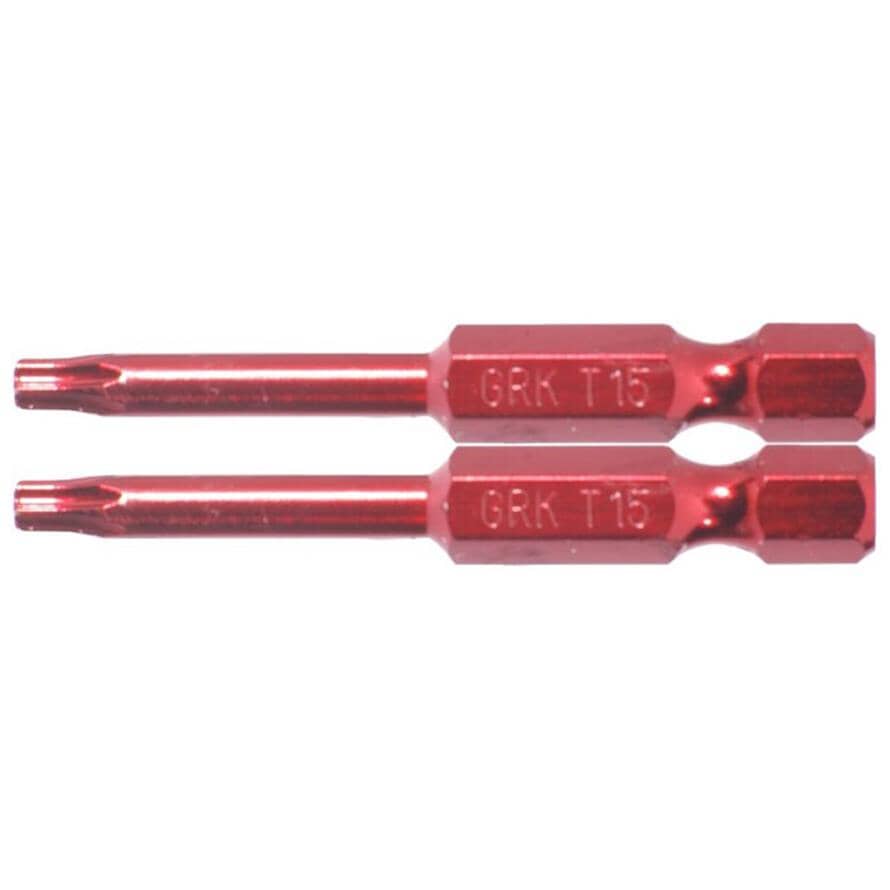 2" T15 Red Torx Bits - 2 Pack