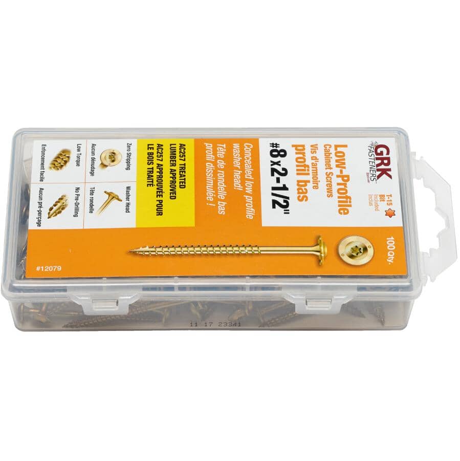 #8 x 2-1/2" Climatek Cabinet Structural Screws - 100 Pack