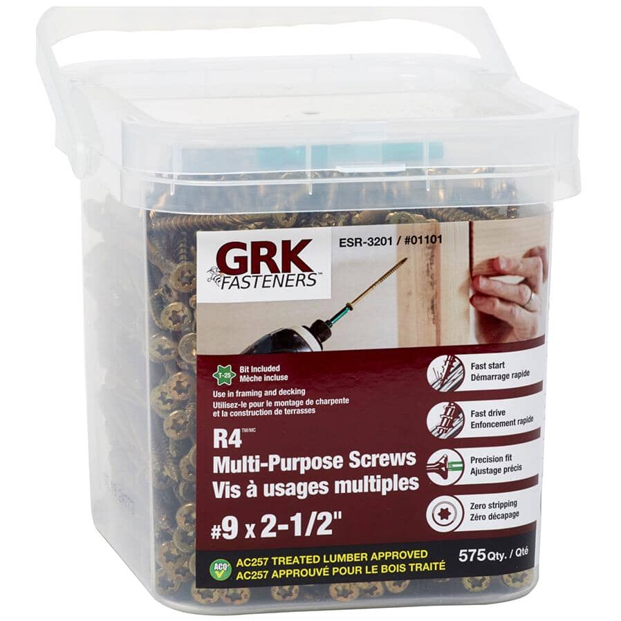 #9 x 2-1/2" Climatek Star Drive R4 Structural Wood Screws - 575 Pack