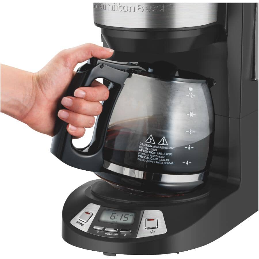 Programmable Drip Coffee Maker (46290C) - Stainless Steel & Black, 12 Cup