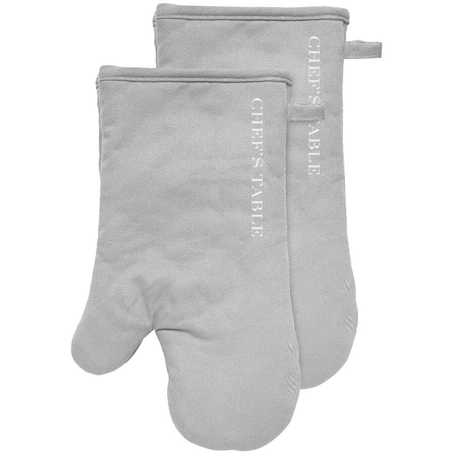 Cotton Oven Mitts - Grey