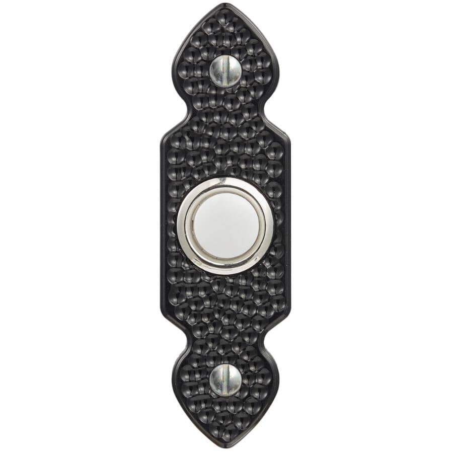 Wired LED Push Button Doorbell - Recessed, Black