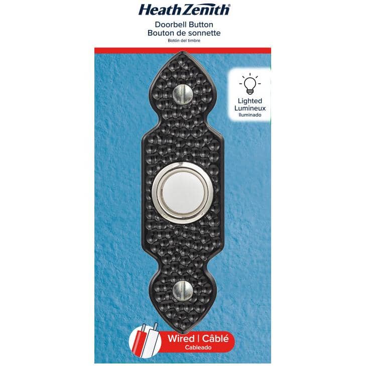 Wired LED Push Button Doorbell - Recessed, Black