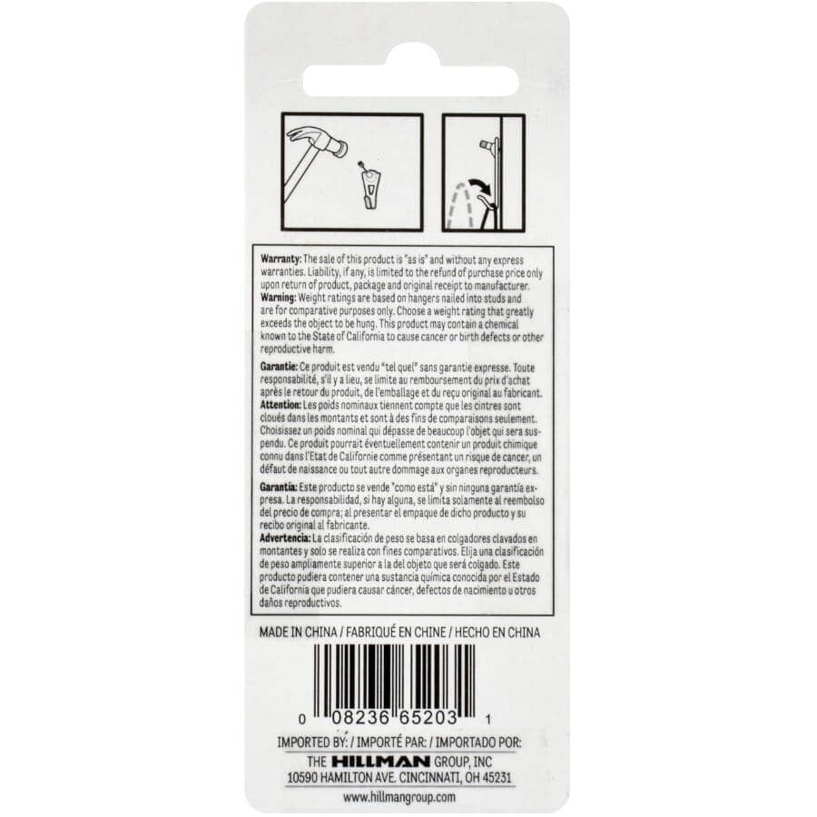 3 Pack Rose Antique Brass Push Pin 20lb Picture Hangers