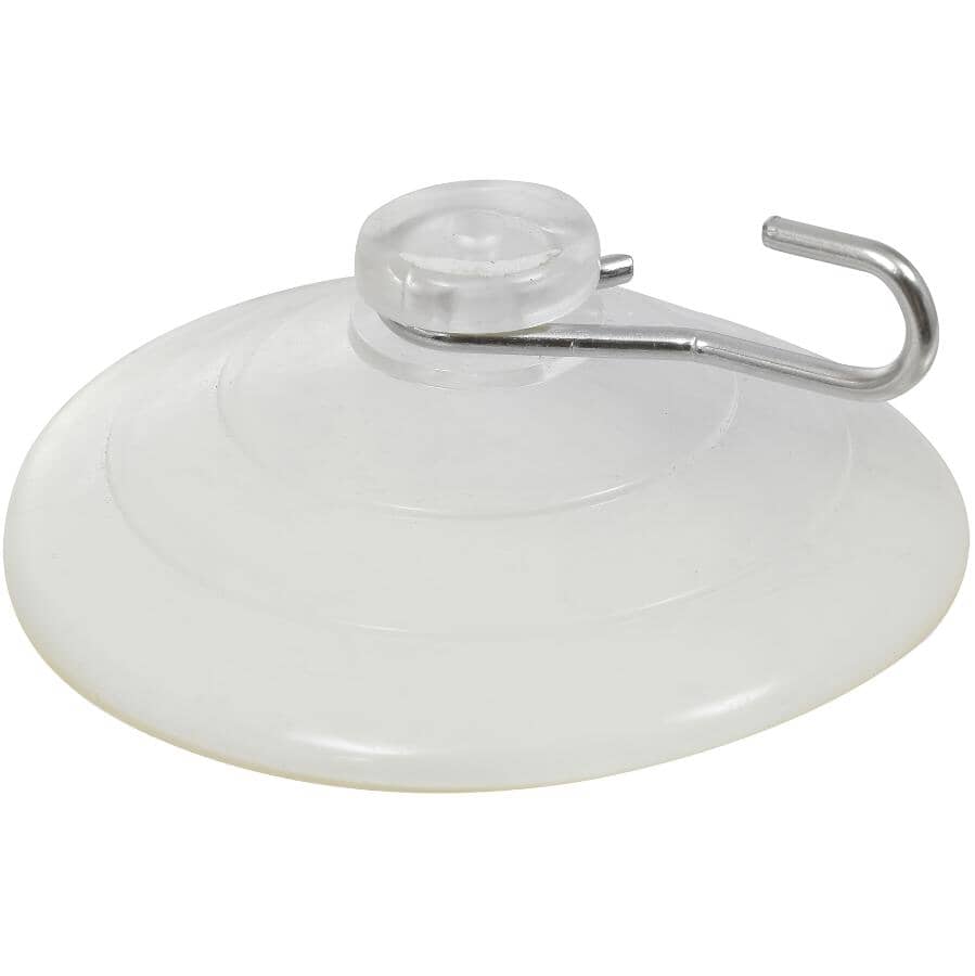 Large Clear Suction Hooks, 7lbs - 2 Pack