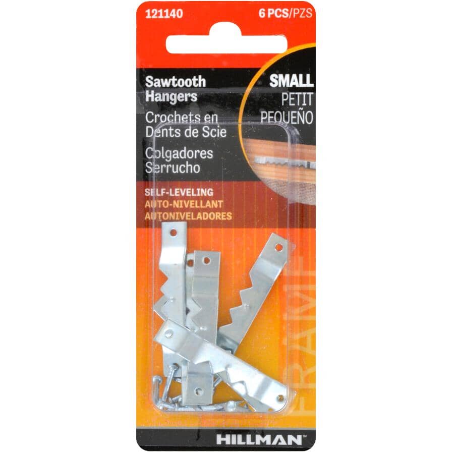 Self Leveling Saw Tooth Picture Hangers - 6 Pack