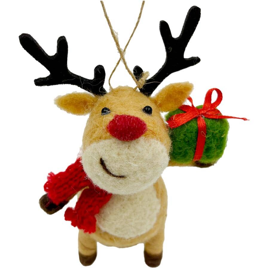 5" Wool Reindeer Ornament