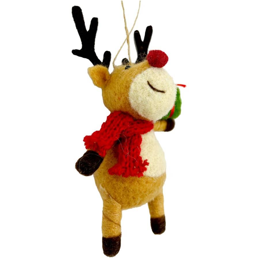 5" Wool Reindeer Ornament