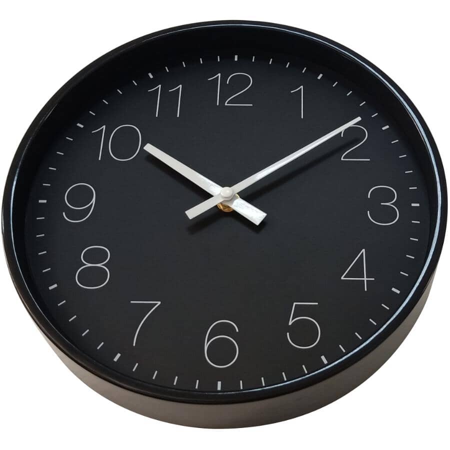 10" Round Wall Clock - Black