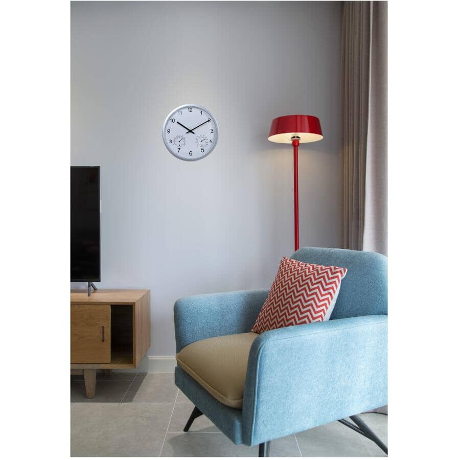 12" Round Wall Clock - Silver