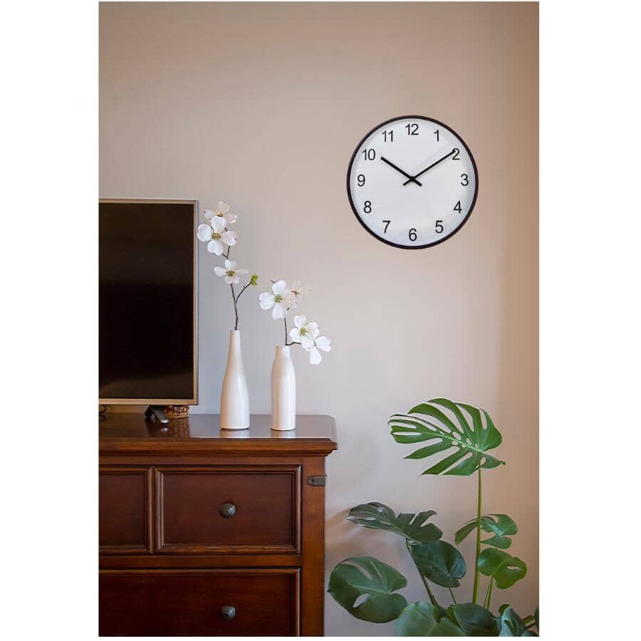 12" Round Wall Clock - White