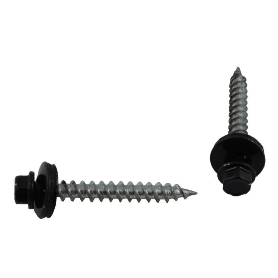 #10 x 1-1/2" Black Roofing Screws - QC262, 100 Pack