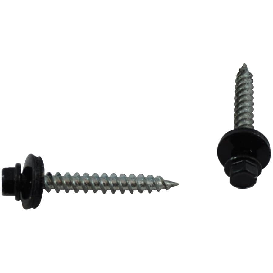 #10 x 1-1/2" Black Roofing Screws - QC262, 500 Pack