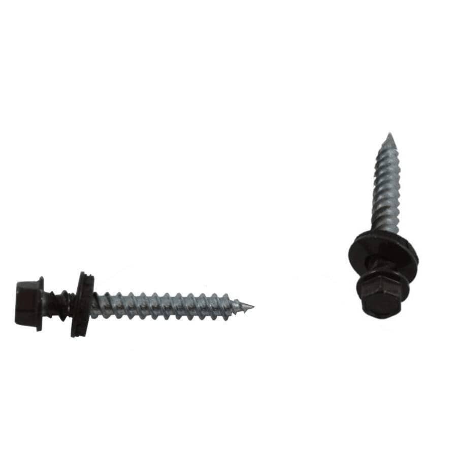 #10 x 1-1/2" Brown Roofing Screws - QC326, 100 Pack