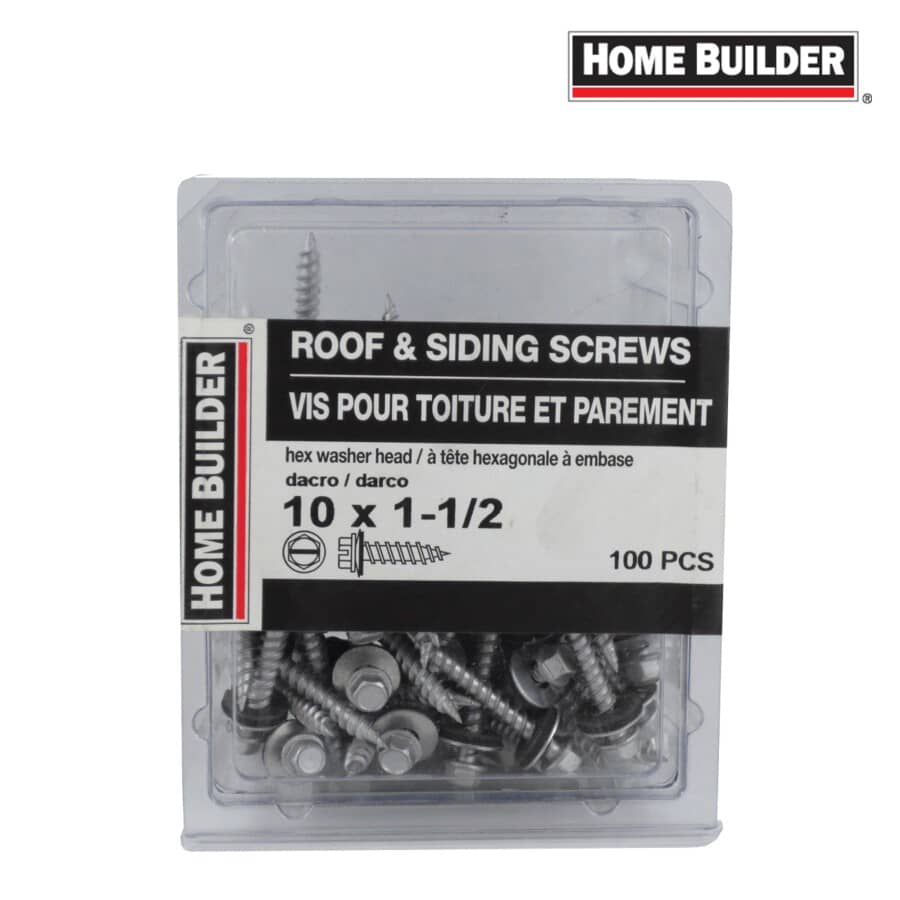 #10 x 1-1/2" Silver Roofing Screws - 100 Pack