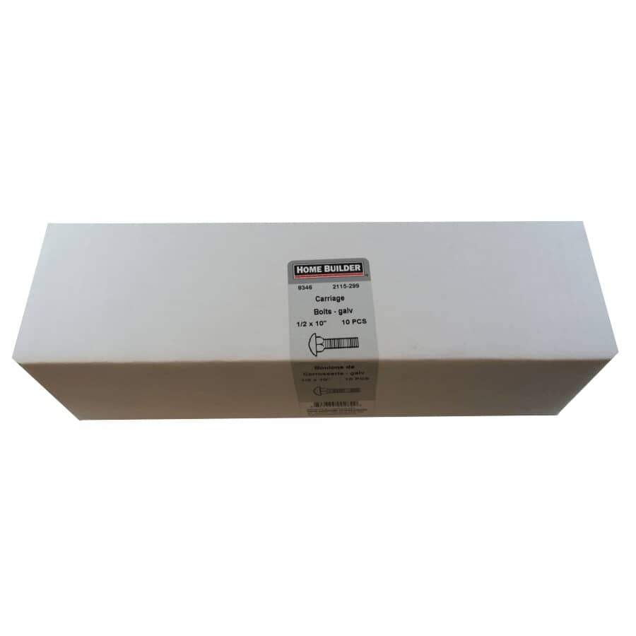 1/2" x 10" Galvanized Coarse Carriage Bolt