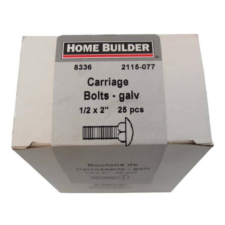 1/2" x 2" Galvanized Coarse Carriage Bolt