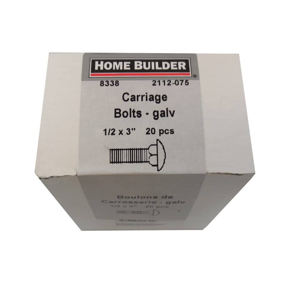 1/2" x 3" Galvanized Coarse Carriage Bolt