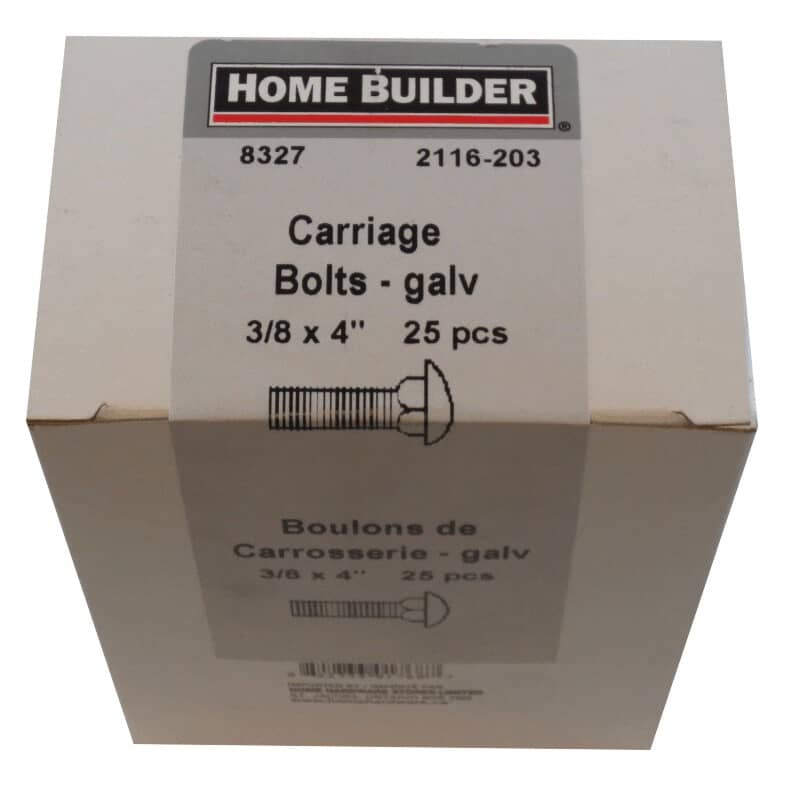 3/8" x 4" Galvanized Coarse Carriage Bolt