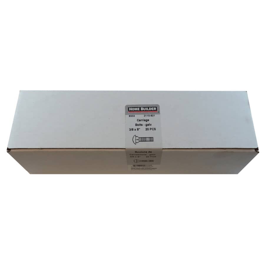 3/8" x 8" Galvanized Coarse Carriage Bolt