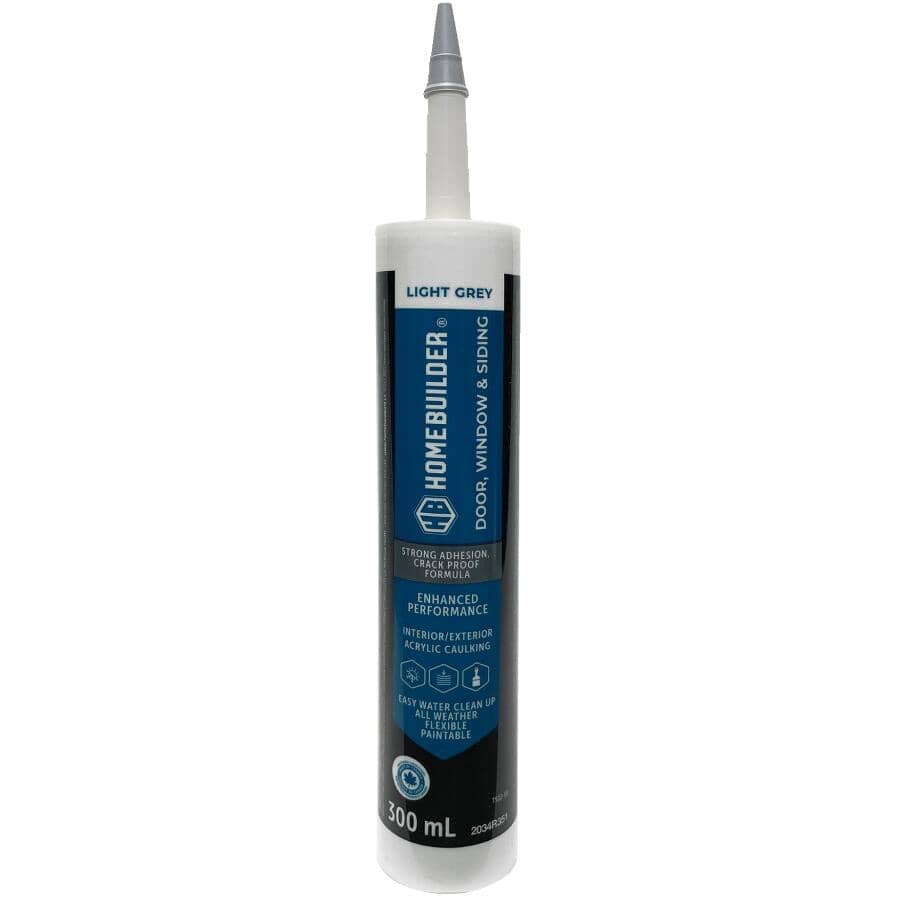 Door, Window & Siding Acrylic Caulking - Light Grey, 300 ml