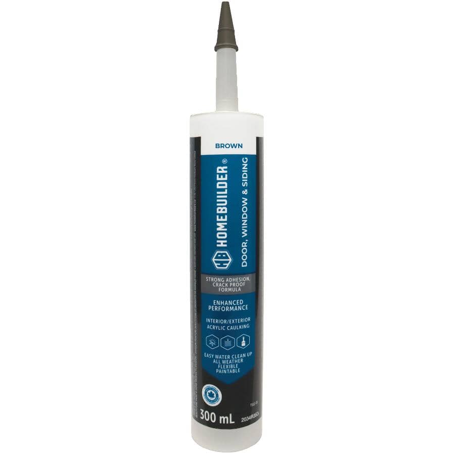 Door, Window & Siding Acrylic Caulking - Brown, 300 ml