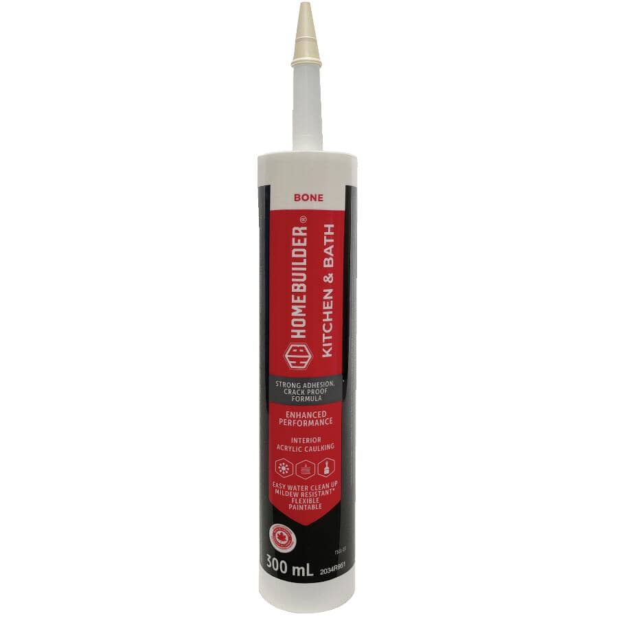 Kitchen & Bath Interior Acrylic Caulking - Bone, 300 ml